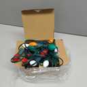 SUNSGNE 25Ft Multicolor Christmas Lights Outdoor, C7 Vintage Christmas String Lights with 27 Multicolor Ceramic Bulbs(2 Spare) for Holidays, Christmas Prom Party Wedding- Green Wire