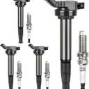 UF596 Ignition Coil & 93501 Double Iridium Spark Plug Compatible with Toyota Corolla Matrix Prius Prius V C-HR/Lexus CT200h /Scion xD iM/Pontiac Vibe 1.8L L4 Replaces #UF619 C1714 GN10341 9091902252