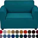 Joccun Stretch Chair Couch Cover,1-Piece Sofa Slipcover Spandex Jacquard Fabric Sofa Covers with Elastic Bottom,Washable Furniture Protector for Dogs,Cats,Kids(Armchair,Peacock Blue) (Small35" - 55")