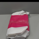 Laminated Pink & White Non-Woven Tote Bag, 5 Pack