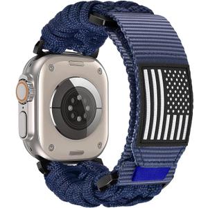CAGOS Rugged Nylon Apple Watch Ultra 3/Ultra 2 Band for Men 49mm 46mm 45mm 44mm 42mm, Breathable Braided Nylon Strap Sport Loop Adjustable Wristbands for iWatch Bands Series 11 10 9 8 7 6 5 4 3 2 1 SE Ultra
