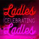 Ladies Celebrating Ladies Neon Sign for Wall Decor Galentines Day Decor Led Signs Ladies Night Neon Light Up Sign for Valentine'S Day Girls Night Lady Galentines Day Party Decorations
