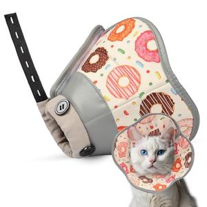 Cat Cone Collar Soft for Wound Healing, Foldable Neck Recovery Cone Anti Licking, Small Adjustable Surgery Cat Head Cone Alternative for Kittens(Size: M)