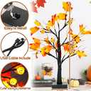 2 x Simplepolymer 22 Inch Artificial Tree Lamp 24 LED Tree Lights Halloween Tree Light Decorations Indoor Outdoor for Home Table Mantle Halloween Party Decor (Yellow)