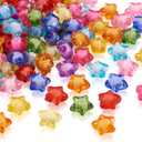 Pandahall 300Pcs Transparent Acrylic Star Beads 12mm Colorful Mini Crystal Acrylic Star Bead in Bead Loose Spacer Beads for DIY Jewelry Craft Making