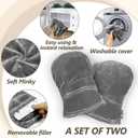 AiricePac Heated Mitts for Arthritis, Microwavable Hand Warmer for Women Men in Cases of Stiff Joints, Trigger Finger, Warm Therapy Mittens Unscented Hand Muff, Grey