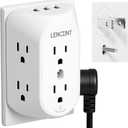 LENCENT 2 Prong Surge Protector Power Strip with USB Ports,2 Prong to 3 Prong Grounding Outlet Adapter,Multi Plug Wall Outlet with 6 Outlets 3 USB,Wall Plug Extender for Non Grounded Older House