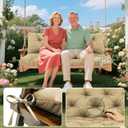 Durable Not Easy to Fade Porch Swing Cushions 60 inch Extra Thick 5 Inch Waterproof Outdoor Swing Cushions 3 Seater Replacement with Backrest & 8 Ties Swing Cushion for Outdoor Furniture Patio(Khaki), 60x40x5inch
