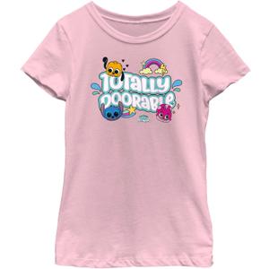 Disney Totally Doorable Girls Short Sleeve Tee Shirt (Pink)