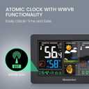Newentor Weather Station Wireless Indoor Outdoor Thermometer, Color Display Digital Weather Thermometer with Atomic Clock, Barometric Pressure, Forecast Station with Adjustable Backlight,Black,3Sensor