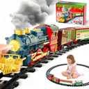 Train Set - Train Set Toys for Boys with Smokes, Lights and Sound, Toy Train Set for Under Christmas Tree, Toddler Model Trains for 3 4 5 6 7 8+ Years Old Kids Toys Gifts