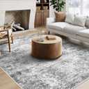 5x7 Area Rugs - Washable Rugs 5x7 for Living Room, Soft Non-Slip Washable Rug Stain Resistant Abstract Low Pile Thin Rug (Accent Grey)