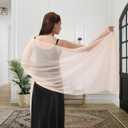Ladiery Shawl for Women - Shawls and Wraps for Evening Dresses Chiffon Shawl and Formal Wedding Party and Gifts for Women (78" x 28" / 200 cm x 70 cm, Beige)