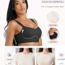 FeelinGirl Full Coverage Push Up Womens Bras with Support and Lift Wireless Seamless Plus Size Minimizer Bra Black XXL