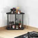 CHJgroup 2 Tier Small Spice Rack Organizer for Kitchen Countertop Black