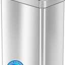 iTouchless 68 Liter / 18 Gallon Wings-Open Lid Sensor Kitchen Trash Can with Odor Filter, Dog-Proof Slim Automatic Large Capacity Stainless Steel Garbage Recycling Bin for Home Office Business Garage