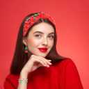 Semato 9 Pcs Christmas Accessories with Red Christmas Headbands & Earrings and Bracelets for Women New Year Xmas Gifts