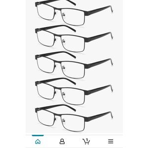 BLS Businessman Rectangular Reading Glasses - Professional Durable Readers - Blue-Light Blocking Lenses