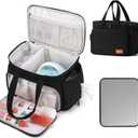 Breast Pump Bag Compatible with Spectra S1 and S2, Pumping Bag with Waterproof Mat for Pump Accessories, Pump Carrying Bag for Moms Work, Travel - Black