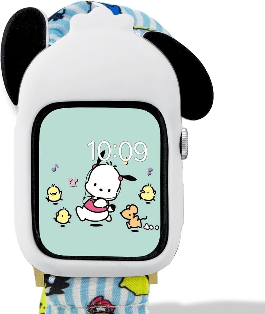 Sonix x Sanrio Apple Watch Cover | Bumper Case for Apple Watch | Protective Silicone Cover | Fits 38mm/40mm/41mm | Pochacco - White