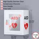 AED Cabinet Wall Mount: Steel Defibrillator Storage Case with Snap Lock and Universal AED Compatibility - for Home/Hospitals/Schools (14.2" W x 7.9" D x 15.7" H)