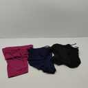 Evervibe 3 Pack Plus Size Pants for Women Wide Leg Casual Pant Drawstring Stretchy Waist Trousers with Pockets(Fuchsia, Navy Blue, Black, 3XL)