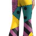 St Patrick's Day Bell Bottom for Women Shamrock Clover Printed Flare Leg Pants (XL)