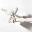 White Curtain Rod 18 to 45 Inches Curtain Rods for windows Adjustable Decorative Curtain Rods with Bird Finials Heavy Duty Drapery Rods for Living Room Kitchen Window