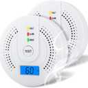 2PCS Carbon Monoxide detectors,co Detector,Carbon Monoxide Alarm, Detector Battery Powered with LCD Display, Carbon Monoxide Detector