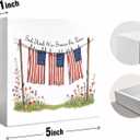Patriotic 4th of July Decoration, Vintage Americana Patriotic Tiered Tray Decor for Independence Day Sign, American Memorial Day Red White and Blue Decoration for Home Kitchen 5x5 inch