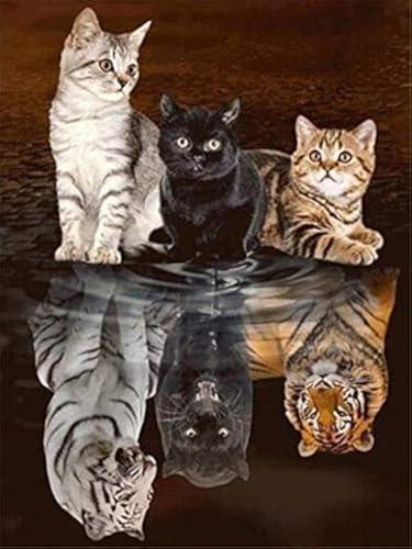 TINDAY Paint by Number Animals DIY Paint by Numbers Kit for Kids Adults Beginner DIY Canvas Painting by Numbers Painting Acrylic Painting for Home Decoration Animals Reflection 16x20 Inch