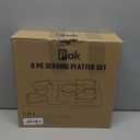 Pak Acacia Wood Serving Tray, 12" Square, Natural Brown & White, 5-Piece Set, Dishwasher Safe, Freezer & Microwave Safe, Perfect for Appetizer, Veggie, Taco, Fruit Platter