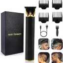 Unisex Hair Trimmer Kit - Cordless, Rechargeable, Waterproof, with Guide Combs for Men (Black)