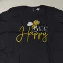 Bee Happy T-Shirt Black Small Crew Neck Comfort 2XL