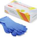 Kids Gloves Disposable for 4-10 Years - Latex and Powder Free - for Kids Festival Preparation, Crafting, Painting, Gardening (Purple)