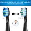 10 Pack Toothbrush Replacement Heads Compatible with Fairywill FW-D1/D3/D7/D8/507/508/551/917/959, Gloridea, Sboly, WOVIDA, YUNCHI Sonic Electric Toothbrushes - Black