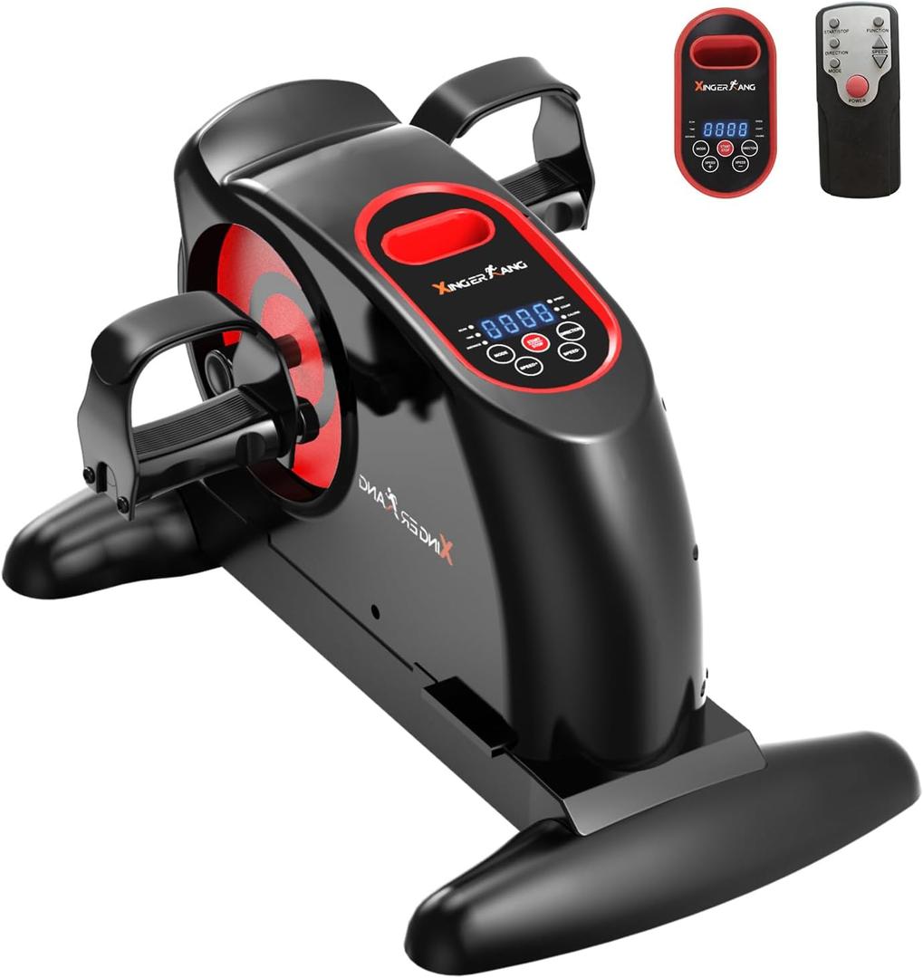 Under Desk Exercise Machine, Leg Exerciser While Sitting for Seniors, Seated Electric Pedal Elliptical, 100% No Assembly, Quiet Portable, Remote Control, 12 Adjustable Speeds for MOM, Product Dimensions 18.9"D x 14.96"W x 11.02"H