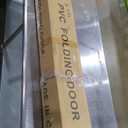 DIYHD 60X80in Double Accordion Door, Grey Double Layer PVC Folding Door for Closet & Doorway, No Floor Track, Space-Saving Closet Doors, Includes Mounting Hardware,Handle,Latch, Close Middle (Dark Gray)