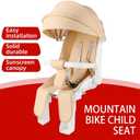 Rear Child Bike Seat Toddlers Rear Mount Bike seat with Sun Canopy Toddler Bicycle Seat with Guardrail Cushioned Backrest Rear Mounted Kids Bike Carrier for Most Adult Bike for Over 1 Years Old