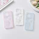 NITITOP Compatible with iPhone 13 Pro Max Case Clear Cute Line Rose Flower Floral Pattern for Women Girls Color Frame Slim Shockproof Protective Phone Cover - Pink