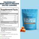 Paleovalley 100% Grass Fed Beef Bone Broth Protein Powder - Rich in Collagen Peptides for Hair, Skin, Gut Health, Bone and Joint Support - 13g Protein Per Serving - No Gluten or GMOs - Salted Caramel (EXP: 05/2028)