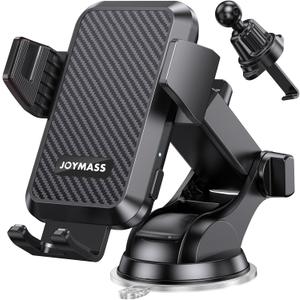 JOYMASS Wireless Car Charger, Phone Holders for Your Car, 15W Auto Clamping Phone Mount Car Accessories for iPhone 16 15 14 13 12 Mini Pro Max 11 XR XS, Samsung Galaxy S24 Ultra S23 S22+ Note 20, etc (BLACK)