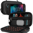 Orzly Case Compatible with Nintendo Switch 2 Protective Travel Carry Case with Screen Padding, Game Card & MicroSD Slots, Zipped & Open Pockets for Accessories 7.9" Gift Boxed (Black)