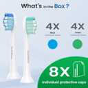 Replacement Toothbrush Heads Compatible with Philips Sonicare and More Click-on Handles 8 Pack White