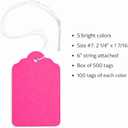 Color Marking Tags #7 with String Attached - Pack of 500 (2-1/4" x 1-7/16") – Colorful Pre-Strung Cardstock Labels, Multicolor Durable Paper Tags