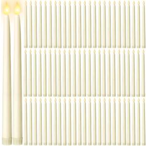 100Pcs Flameless Taper Candles Bulk,11in Battery Operated LED Taper Candles ing Electric Fake Candlesticks for Wedding Christmas Party, (Batteries Not Included)