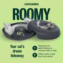 Cattasaurus Peekaboo Cat Cave Donut for Multiple & Large Cats up to 30-45 lbs, 3-in-1 Self Warming Cat Bed, Tunnel & Scratcher for Indoor Cats, Washable & Detachable Small Dog Bed (Dark Gray, Jumbo)