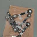 ChefAide Pack of 8 Stainless Steel Magnetic Measuring Spoons Set, Dual Sided, Stackable, Adjustable Teaspoon and Tablespoon Measure Spoon with Leveler, Kitchen Gadgets Set 5 (Black)