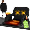 Stadium Seats for Bleachers-3 Heat Settings Backrest&Seat Cushion with Support, Portable Folding Stadium Chair with 6 Reclining, Storage Cup Holder for Football Games/Camping/Concerts (Heated, Black)