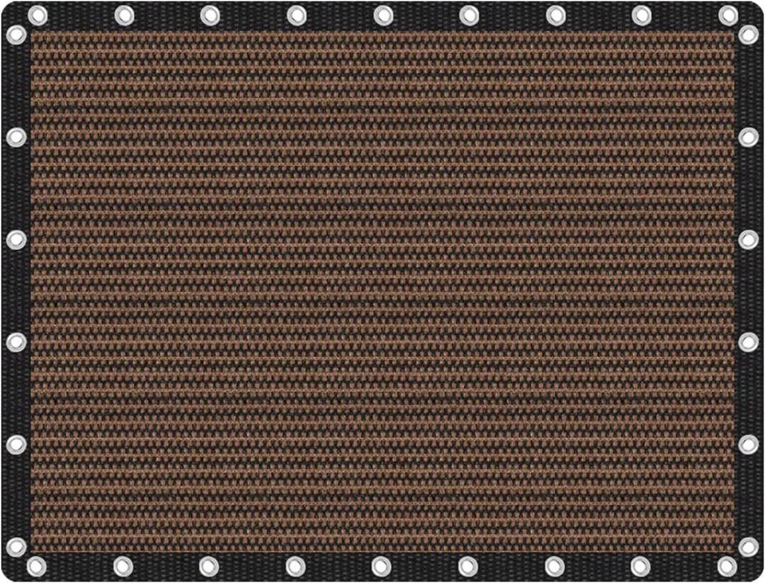 VICLLAX 90% Shade Fabric Sun Shade Cloth with Reinforced Grommets, Outdoor Sun Screen Fabric for Outdoor Patio Garden Pergola Cover Canopy 8x12 FT, Mocha